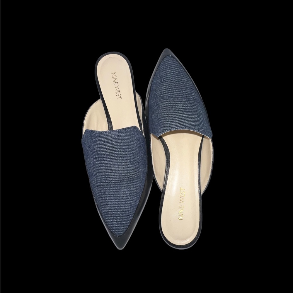 Nine West Denim/Leather Mules